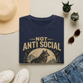 Not Anti Social Wolf T-Shirt — "Selectively Available" Graphic Tee for Introverts & Nature Lovers