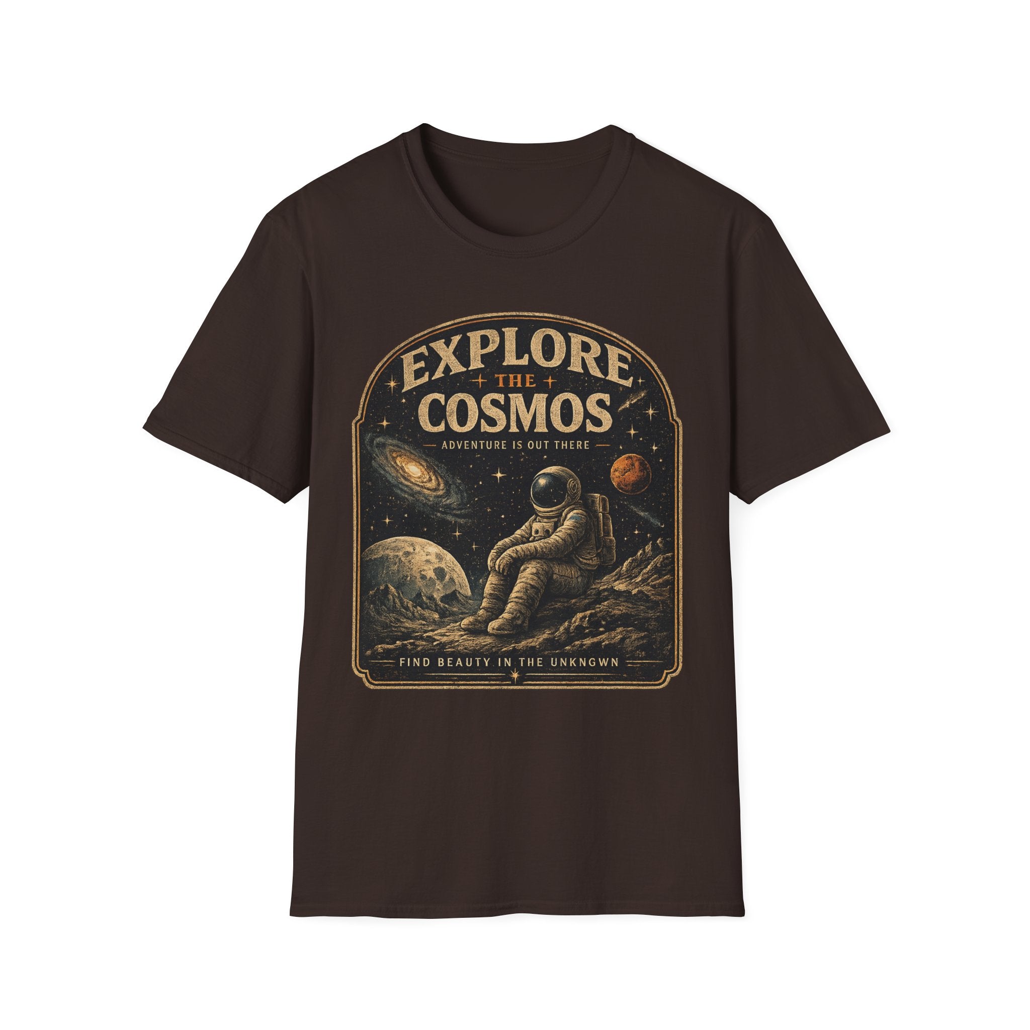 Explore The Cosmos Astronaut T-Shirt | Vintage Space Graphic Tee for Astronomy & Galaxy Lovers