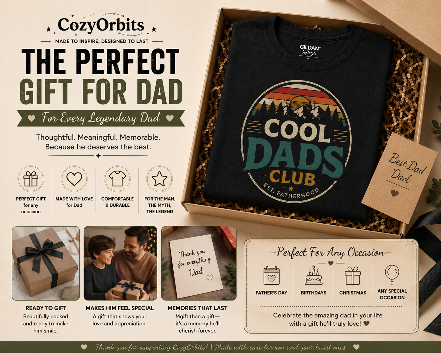 Cool Dads Club T-Shirt — Retro Mountain Dad Tee