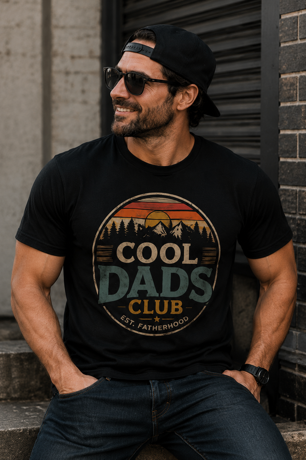 Cool Dads Club T-Shirt — Retro Mountain Dad Tee