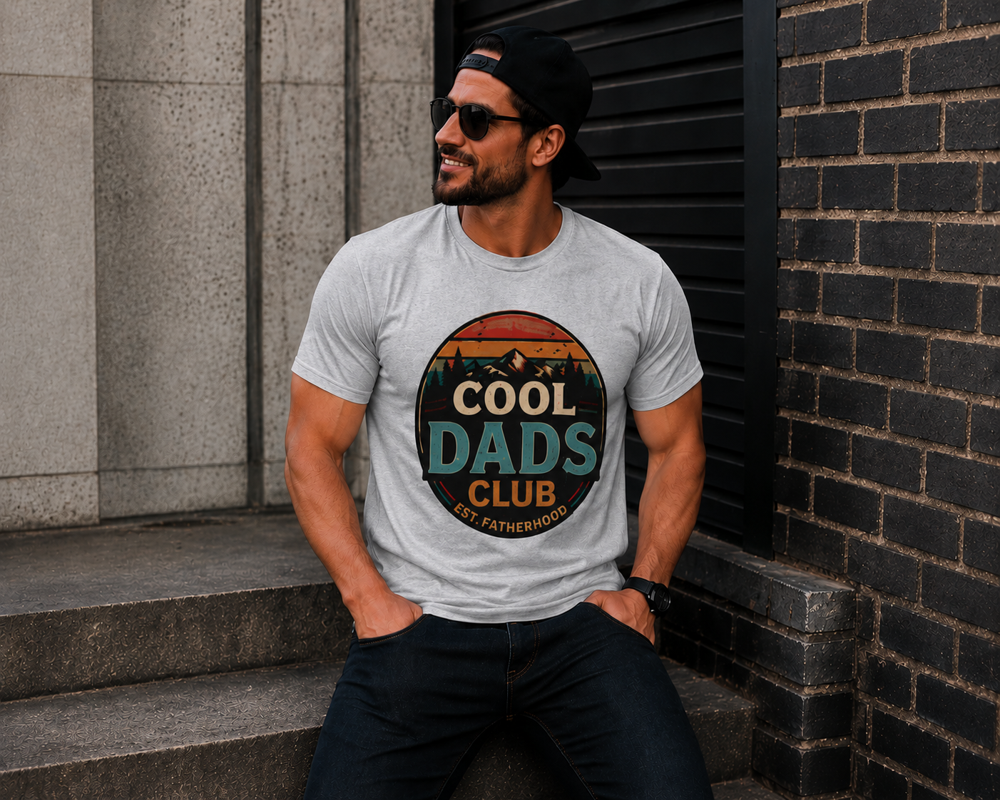 Cool Dads Club T-Shirt — Retro Mountain Dad Tee