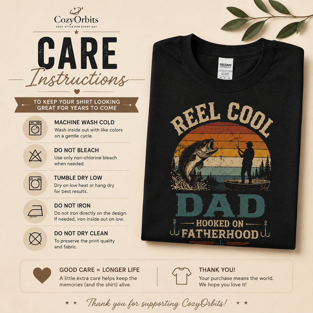 Reel Cool Dad Fishing Shirt, Father's Day Gift, Fishing Dad T-Shirt, Hooked on Fatherhood Tee, Fisherman Gift for Dad, Vintage Fishing Shirt