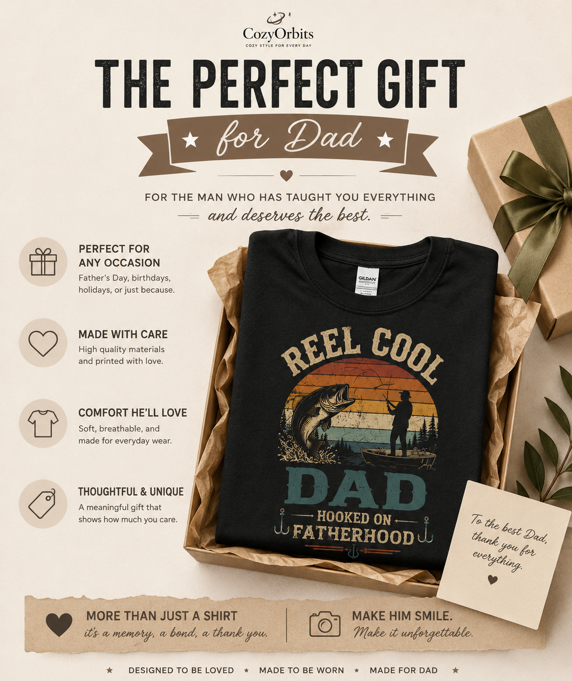 Reel Cool Dad Fishing Shirt, Father's Day Gift, Fishing Dad T-Shirt, Hooked on Fatherhood Tee, Fisherman Gift for Dad, Vintage Fishing Shirt
