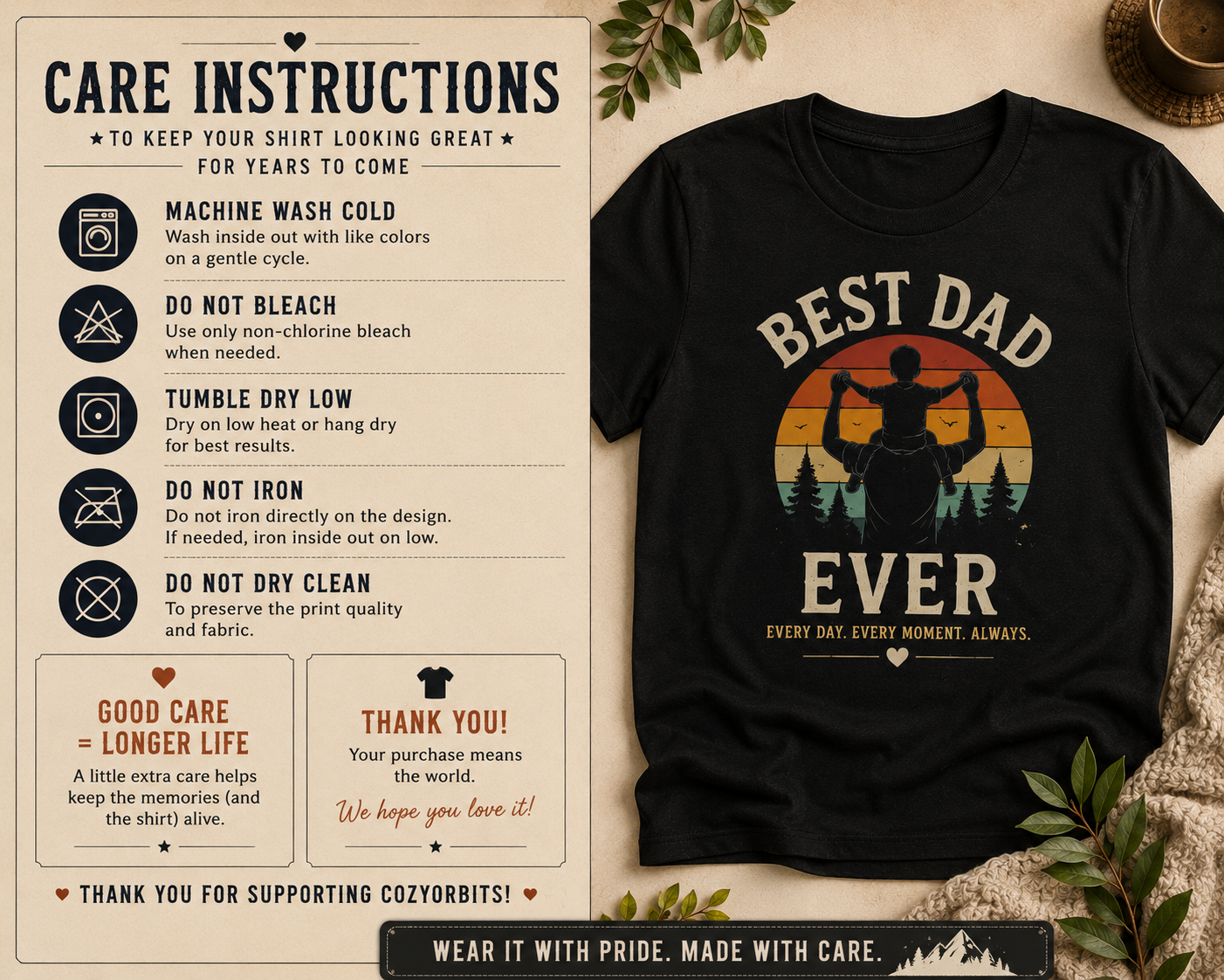 Best Dad Ever Shirt, Father's Day Gift, Dad T-Shirt, Father and Child Shirt, Vintage Dad Tee, Gift for Dad, Family Father's Day Shirt