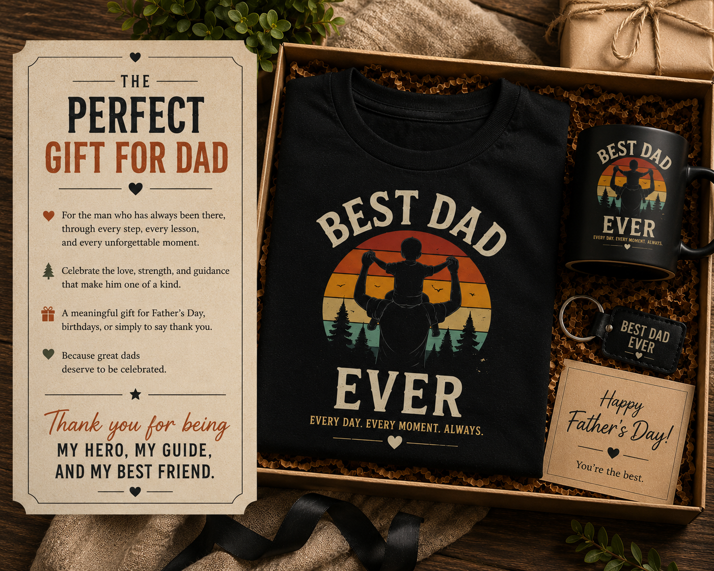 Best Dad Ever Shirt, Father's Day Gift, Dad T-Shirt, Father and Child Shirt, Vintage Dad Tee, Gift for Dad, Family Father's Day Shirt
