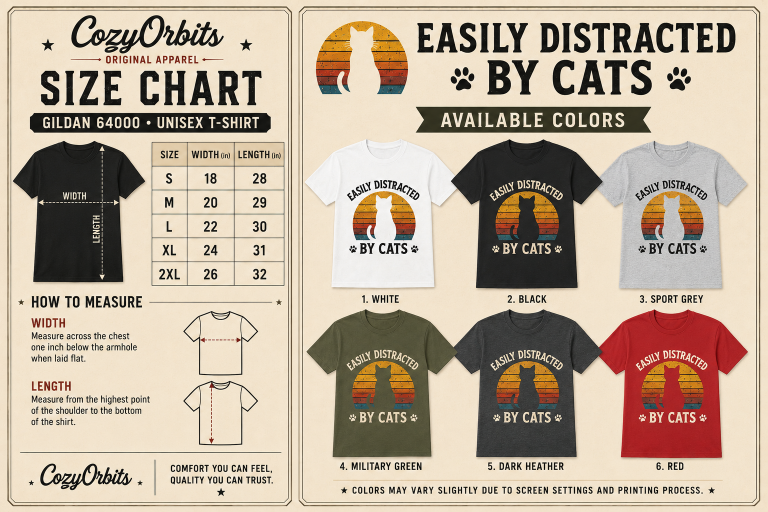 Easily Distracted By Cats Shirt | Vintage Cat Lover Unisex Tee