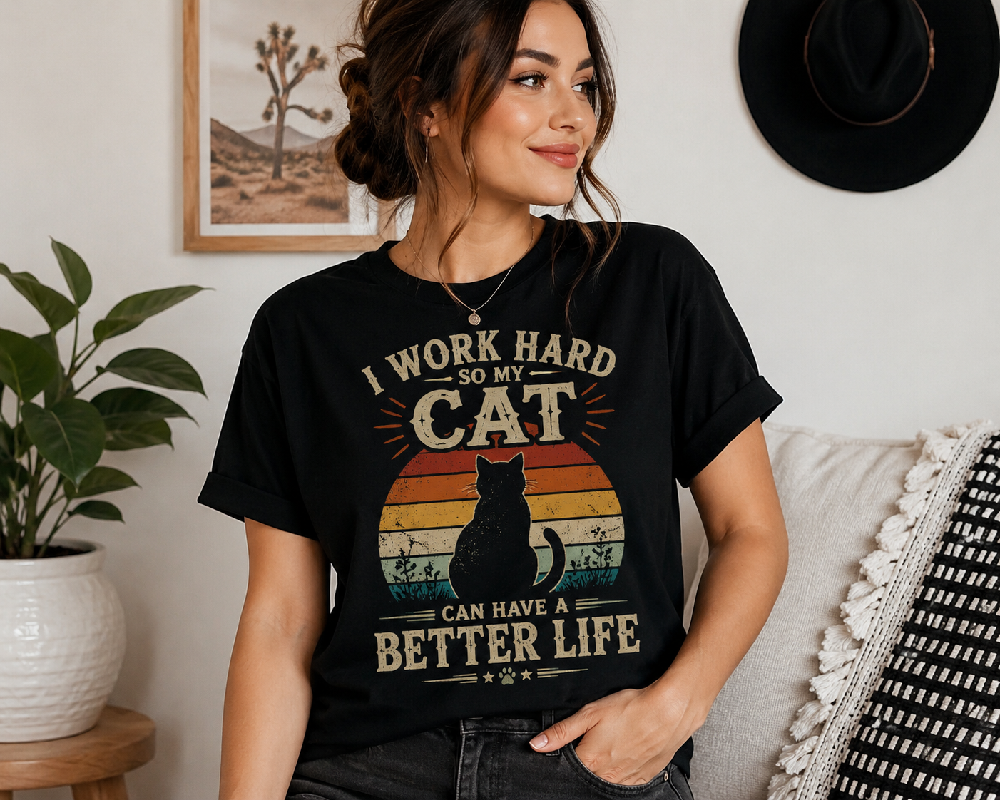 Powered By Chaos And Orange Cat Energy T-Shirt | Funny Ginger Cat Graphic Tee | Cat Lover Gift | Unisex Softstyle Shirt