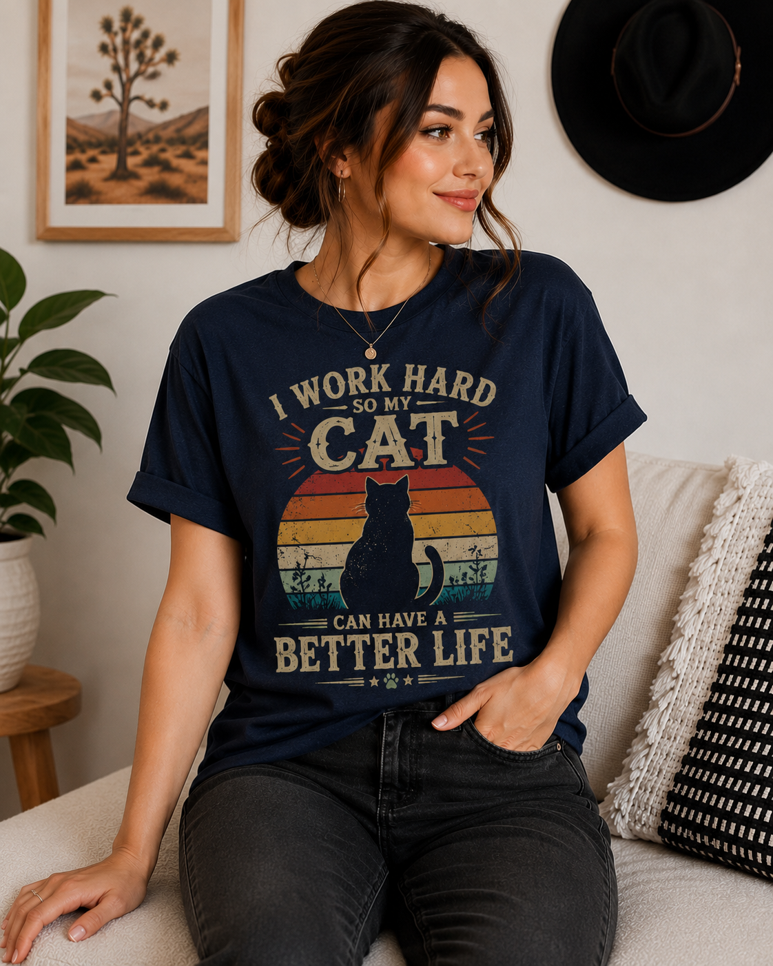Powered By Chaos And Orange Cat Energy T-Shirt | Funny Ginger Cat Graphic Tee | Cat Lover Gift | Unisex Softstyle Shirt