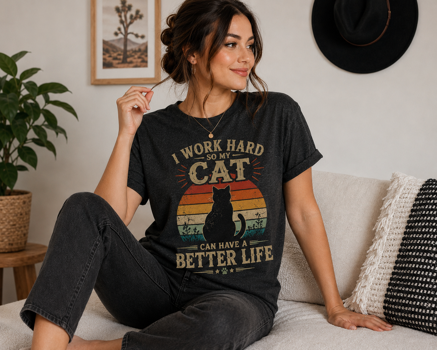 Powered By Chaos And Orange Cat Energy T-Shirt | Funny Ginger Cat Graphic Tee | Cat Lover Gift | Unisex Softstyle Shirt