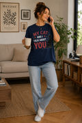 My Cat And I Talk About You T-Shirt | Funny Cat Lover Tee | Black Cat Graphic Shirt | Cat Mom Gift