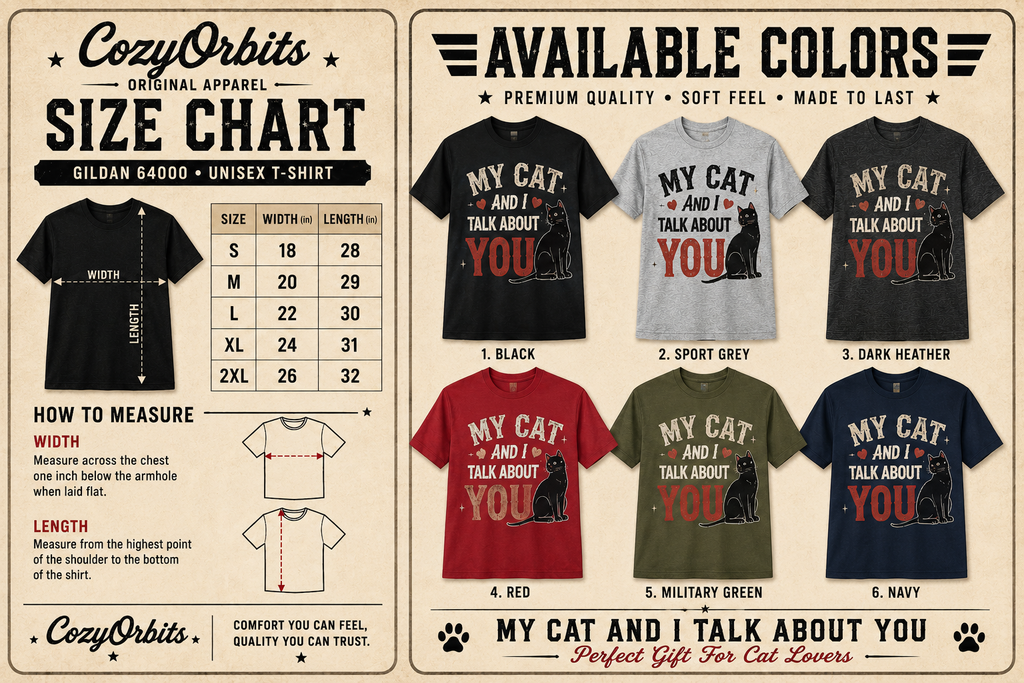 My Cat And I Talk About You T-Shirt | Funny Cat Lover Tee | Black Cat Graphic Shirt | Cat Mom Gift
