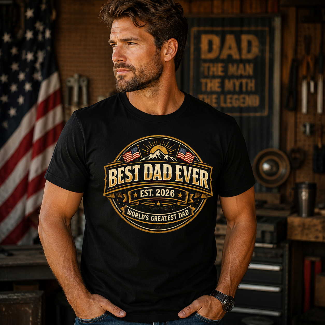 Best Dad Ever T-Shirt – Vintage Father's Day Gift for Dad | World's Greatest Dad Tee
