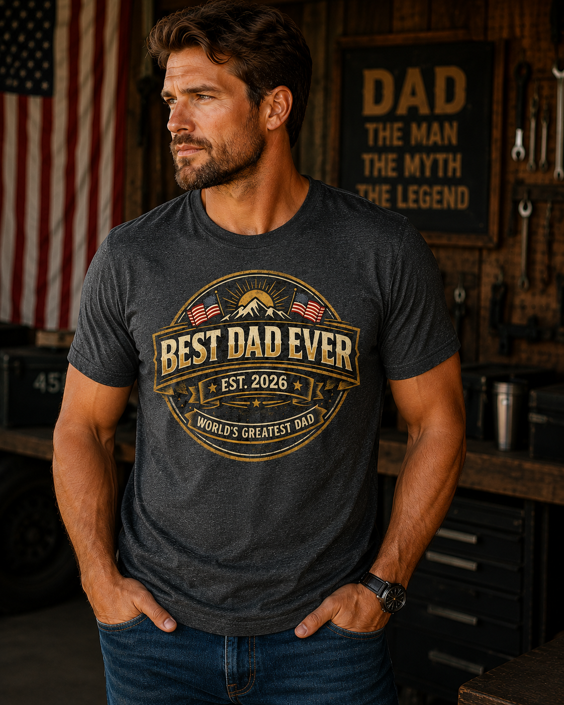 Best Dad Ever T-Shirt – Vintage Father's Day Gift for Dad | World's Greatest Dad Tee