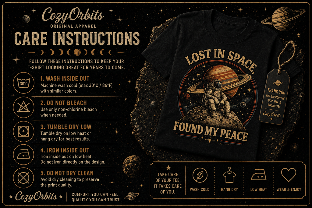 Lost In Space Found My Peace Vintage Astronaut Graphic T-Shirt | Retro Saturn Space Tee