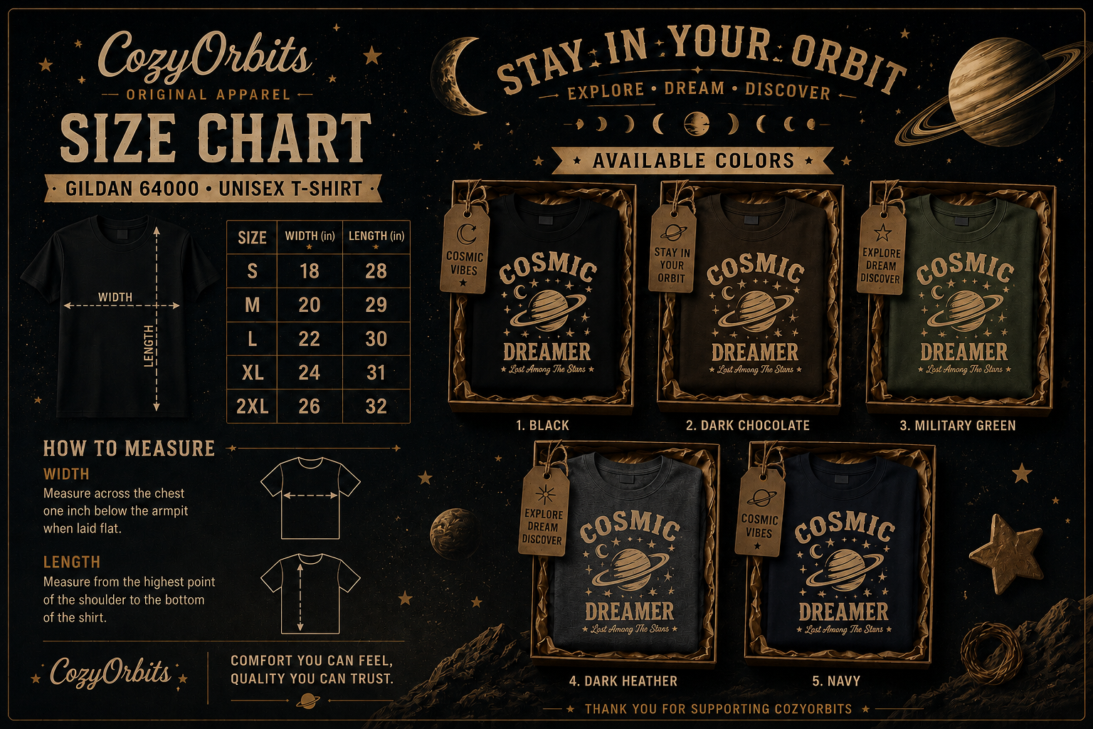 Cosmic Dreamer Vintage Space Graphic T-Shirt