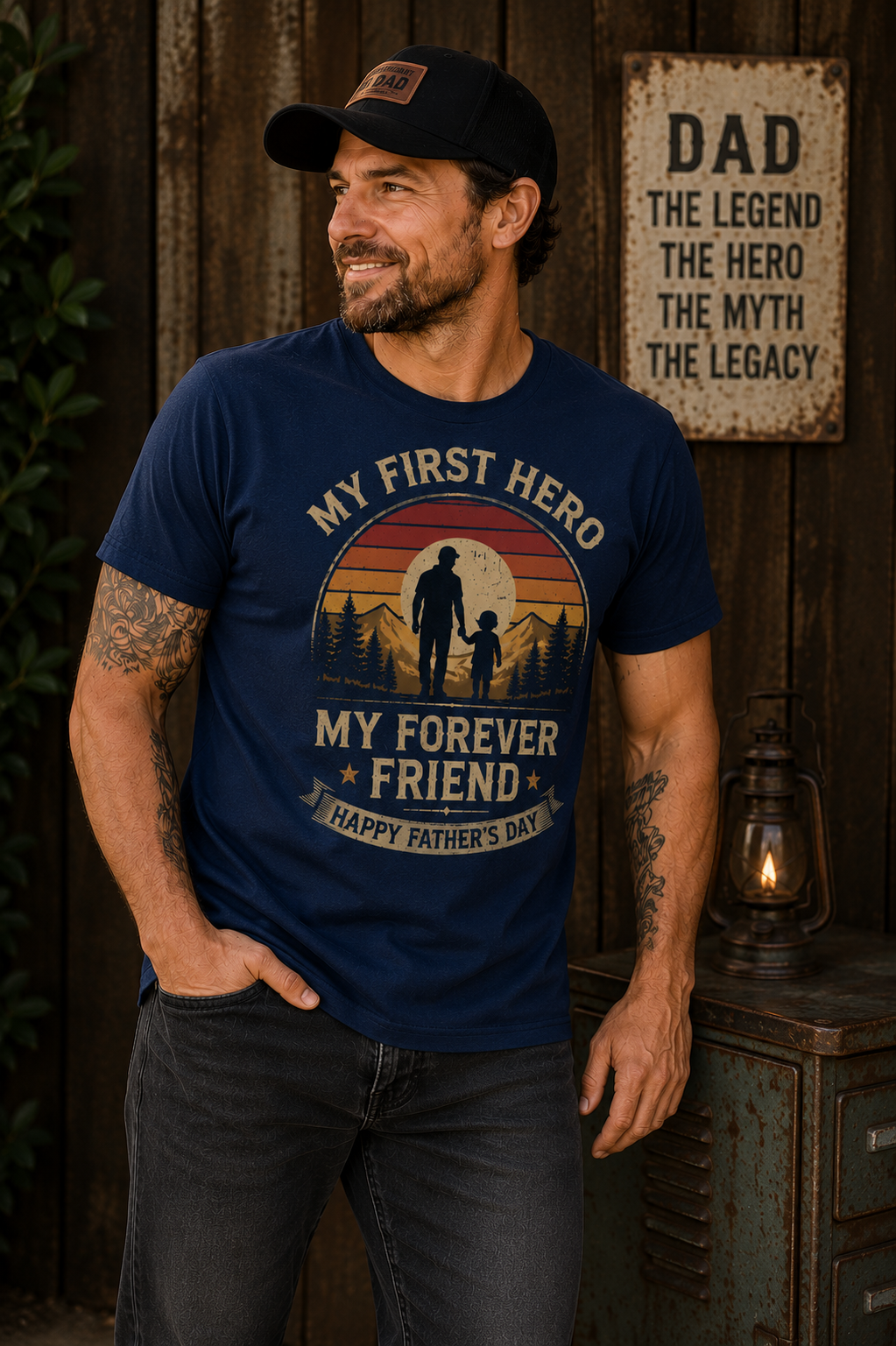 My First Hero My Forever Friend Vintage Father's Day T-Shirt | Meaningful Gift for Dad 🔥
