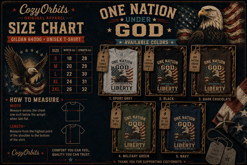 One Nation Under God Patriotic Eagle T-Shirt | Faith Family Freedom American Flag Tee