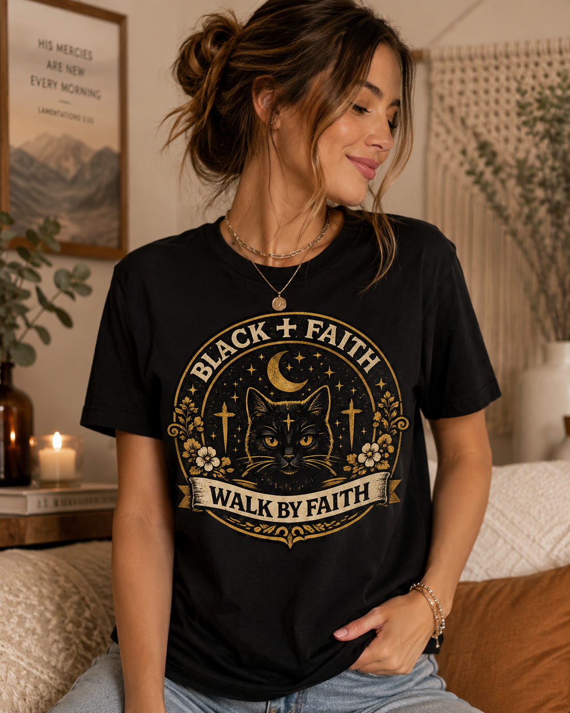 Walk By Faith Christian T-Shirt | Vintage Faith Graphic Tee | Religious Shirt for Women & Men