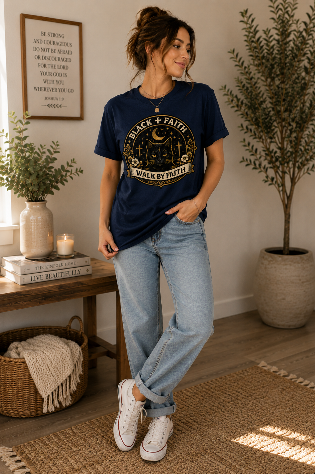 Walk By Faith Christian T-Shirt | Vintage Faith Graphic Tee | Religious Shirt for Women & Men