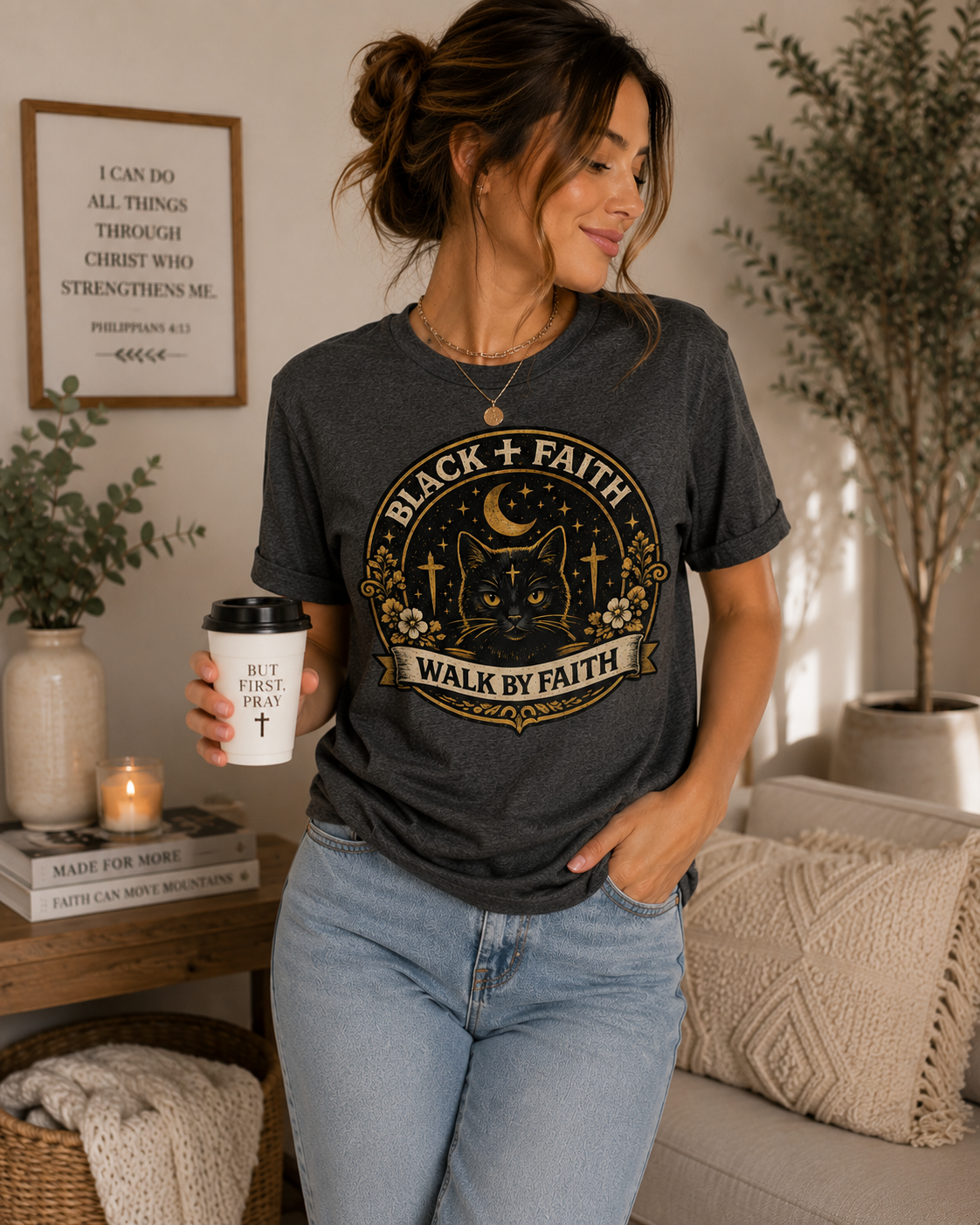 Walk By Faith Christian T-Shirt | Vintage Faith Graphic Tee | Religious Shirt for Women & Men