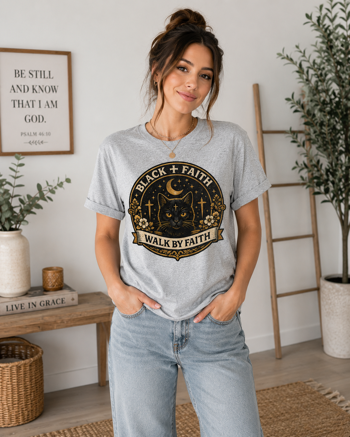 Walk By Faith Christian T-Shirt | Vintage Faith Graphic Tee | Religious Shirt for Women & Men