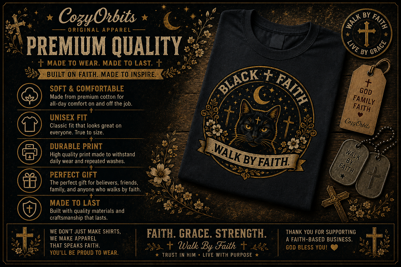 Walk By Faith Christian T-Shirt | Vintage Faith Graphic Tee | Religious Shirt for Women & Men