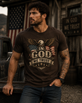 In God We Trust Patriotic Eagle T-Shirt | American Flag Christian Shirt for Men