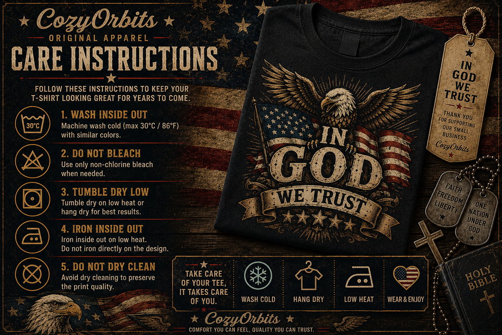 In God We Trust Patriotic Eagle T-Shirt | American Flag Christian Shirt for Men
