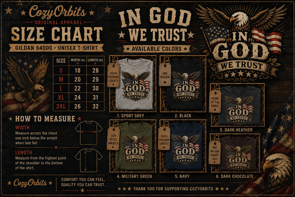 In God We Trust Patriotic Eagle T-Shirt | American Flag Christian Shirt for Men