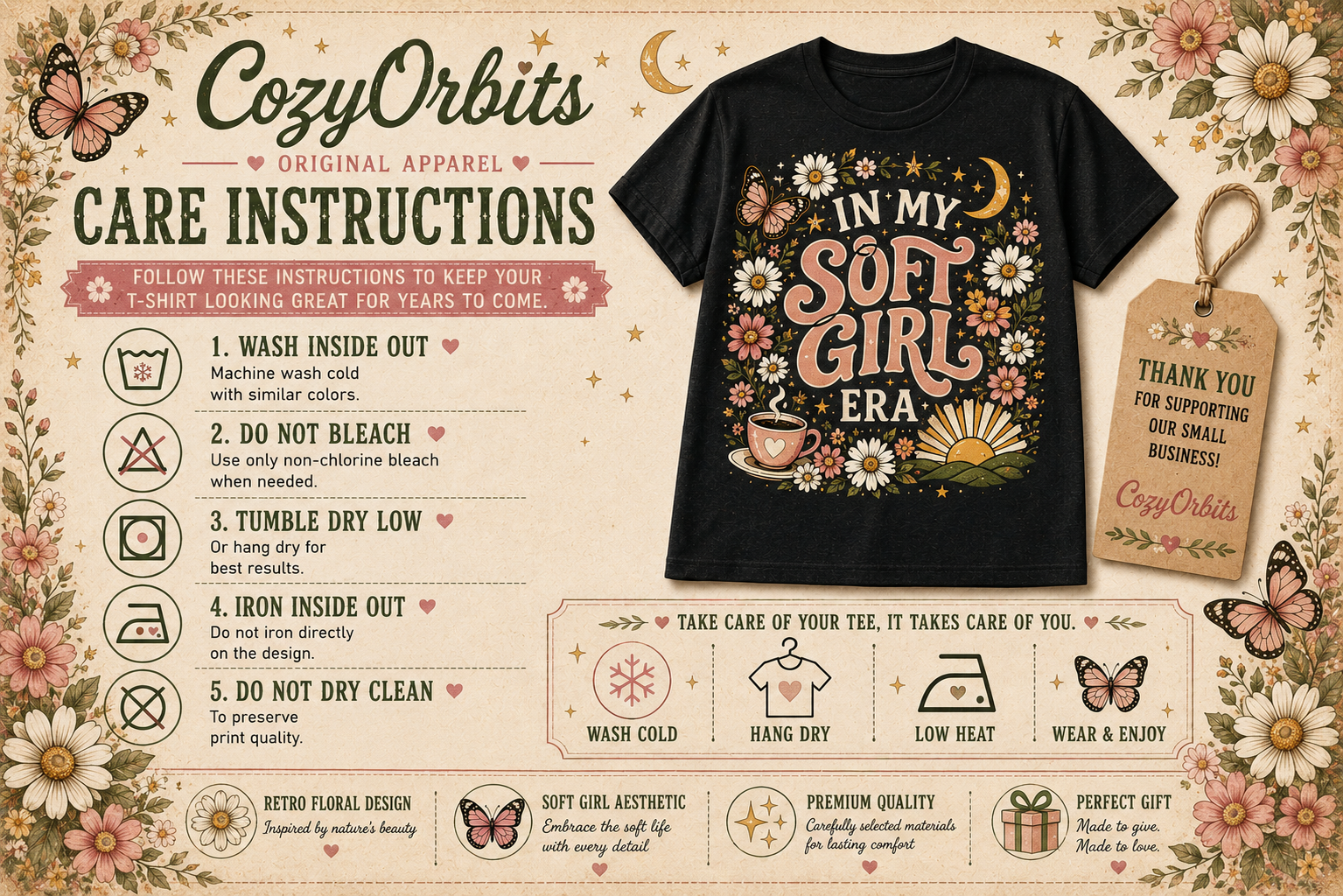 Soft Girl T-Shirt — 'In My Soft Girl Era' Floral Vintage Tee