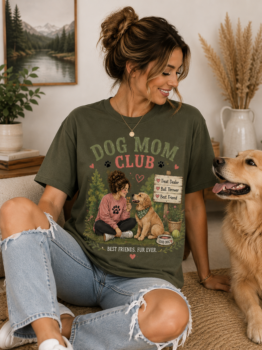 Dog Mom Club T-Shirt | Treat Dealer, Ball Thrower, Best Friend Tee