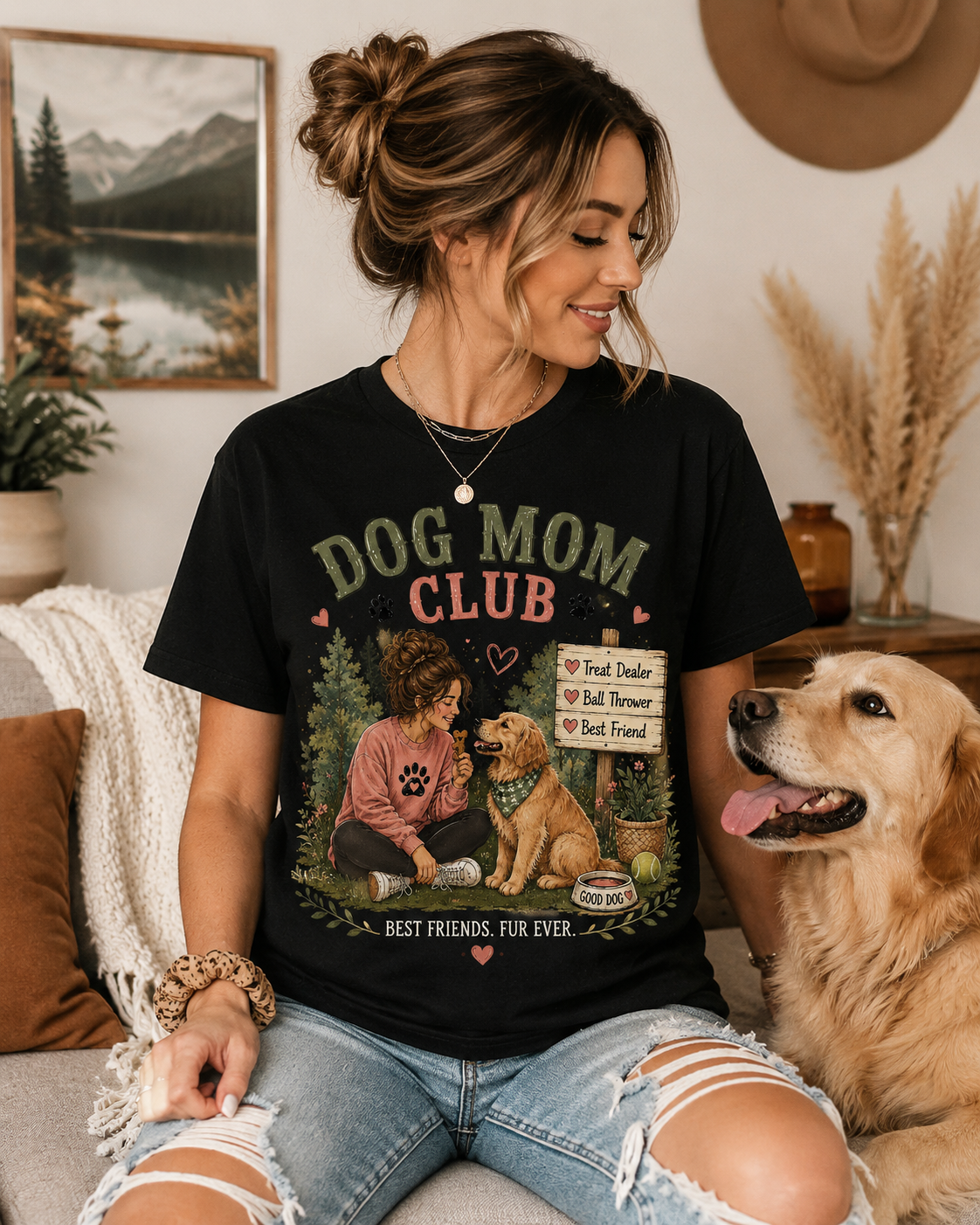Dog Mom Club T-Shirt | Treat Dealer, Ball Thrower, Best Friend Tee