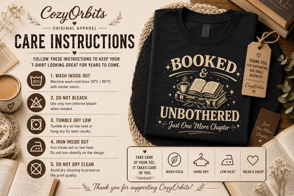 Booked & Unbothered T-Shirt | Just One More Chapter Book Lover Shirt | Reader Gift for Women | Bibliophile Tee