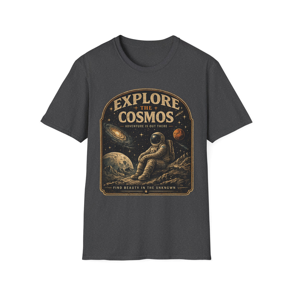 Explore The Cosmos Astronaut T-Shirt | Vintage Space Graphic Tee for Astronomy & Galaxy Lovers