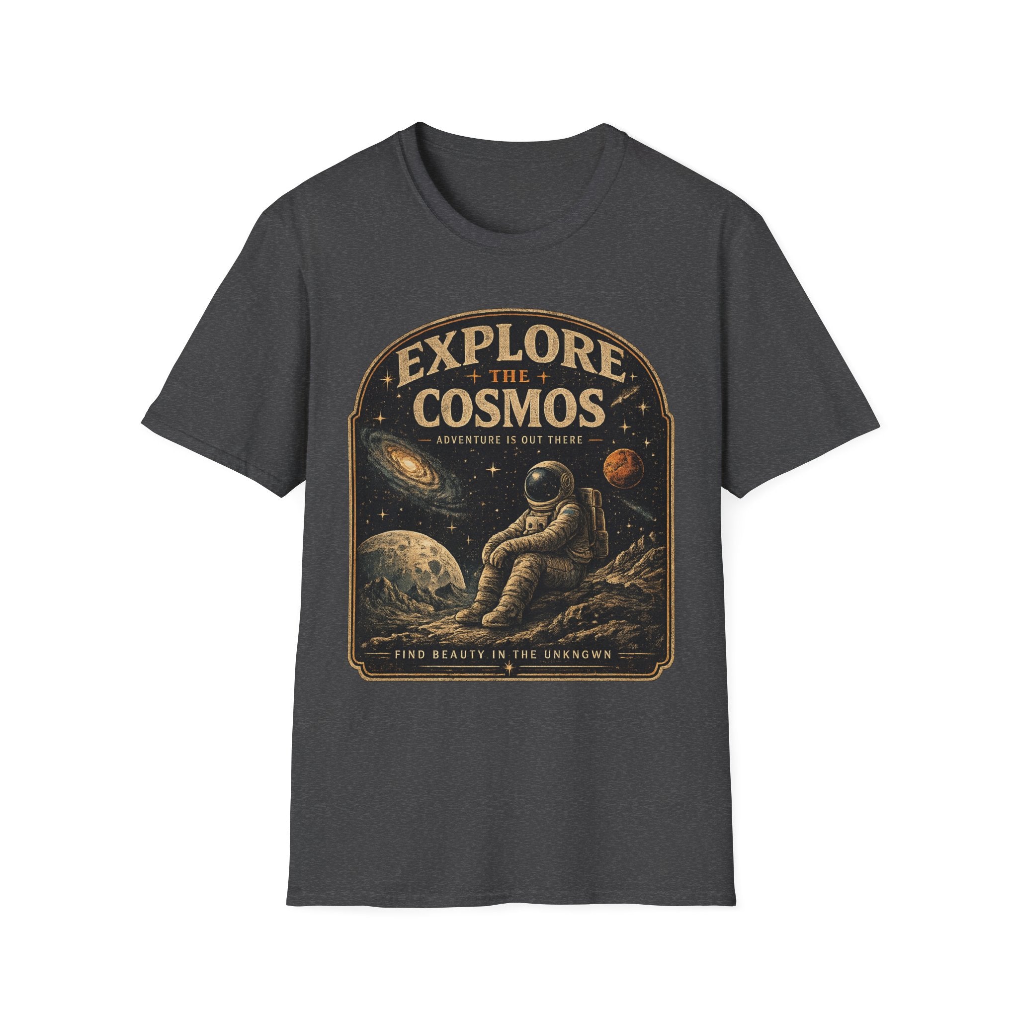 Explore The Cosmos Astronaut T-Shirt | Vintage Space Graphic Tee for Astronomy & Galaxy Lovers